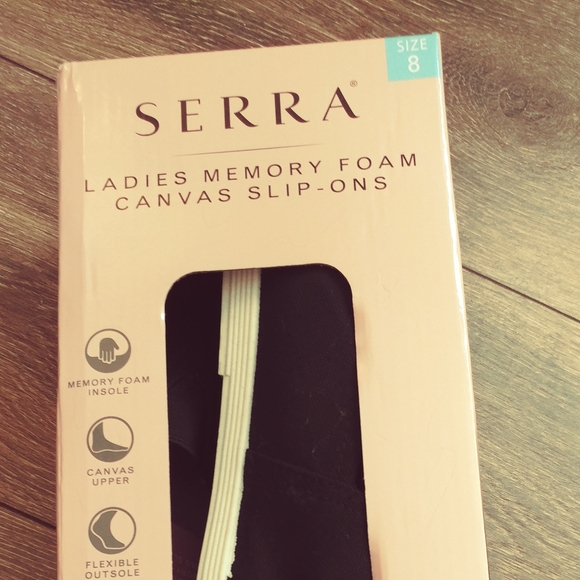 serra ladies memory foam canvas slip ons